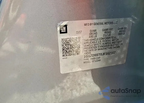 2018 Chevrolet Malibu Lt из США, поврежденный, VIN 1G1ZD5ST0JF162167